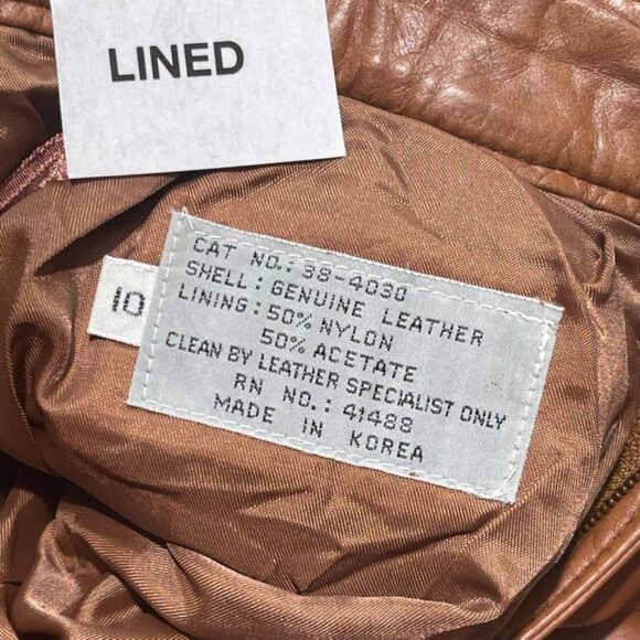 Vintage Brown Leather High-Waisted Pleated Straight-Leg Pants Womens Size 10 - Picture 9 of 14